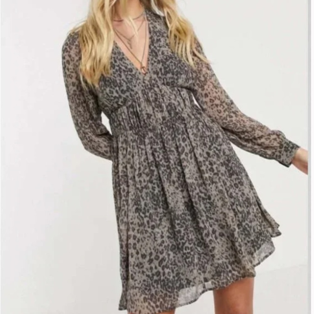 All Saints Kiana Patch Dress Animal Print